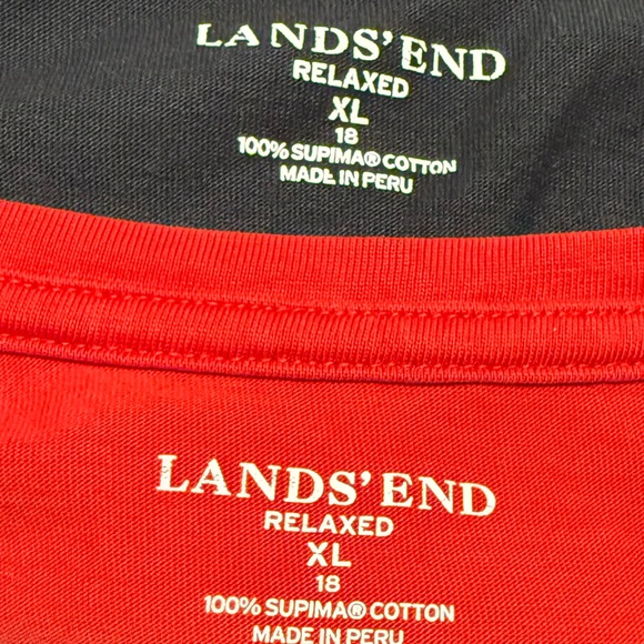 Lands' End Relaxed Fit Tees - Bold Red, Classic Blue, Sleek Black.  Set of three - Picture 9 of 9